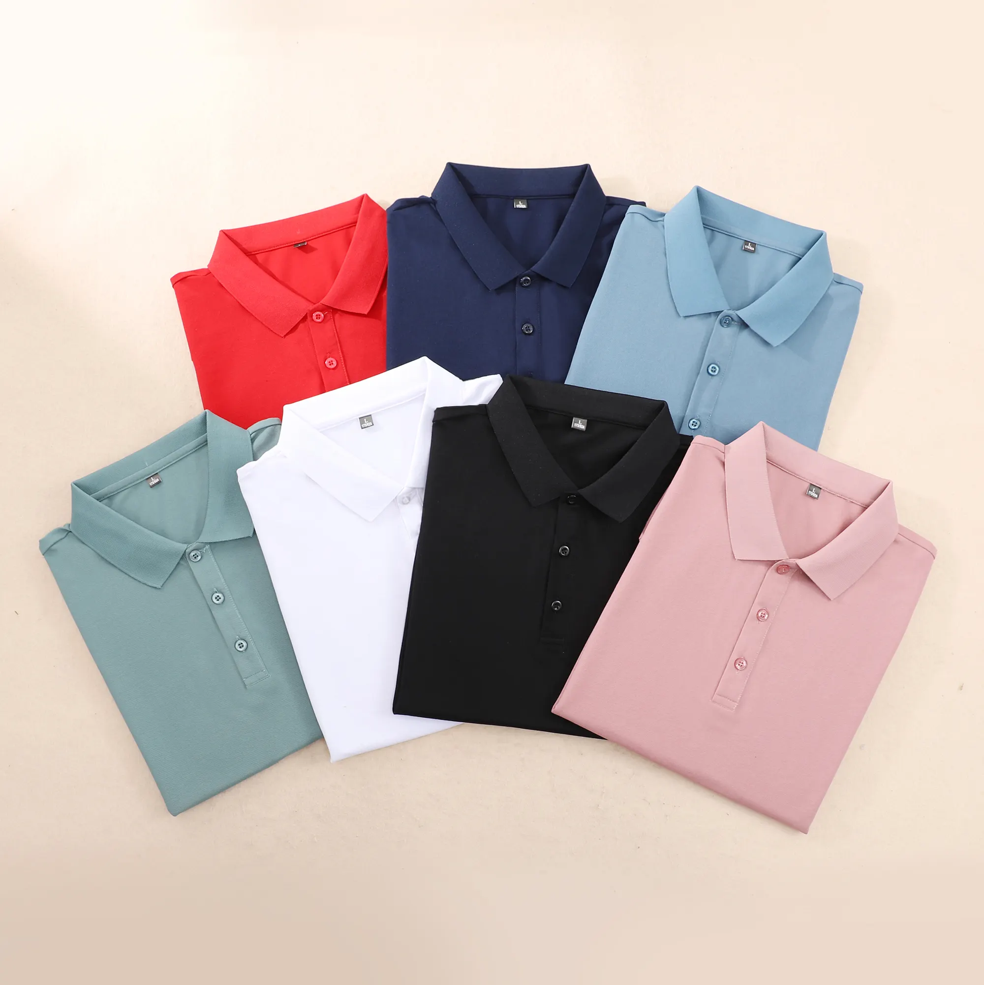 Men's Polo Collar t-shirt from pique fabric 50% cotton 50% polyester reasonable price fast production lint-free wrinkle-free