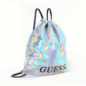 Fashion Dazzling Laser Silvery String Bag Travel Leisure Waterproof PU <b>Drawstring</b> <b>Backpack</b> with Custom Logo - Product Image 2