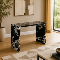 Table de salle à manger et comptoirs de cuisine en marbre noir Calacatta poli, pierre naturelle moderne, pour villa, salon, design minimaliste