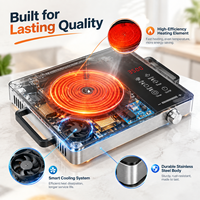 Cuisinière électrique multifonctionnelle en céramique 3500W, écran tactile intelligent, portable, écologique, pour usage domestique
