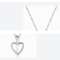 Vente en gros de colliers en argent sterling 925 pour femmes, bijoux de mode, collier en forme de cœur, style coréen, accessoires simples