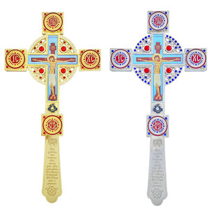 HT天主教十字架十字架耶稣基督灵感家居装饰虔诚礼品手工教堂十字架与彩色石头 - Product Image 3