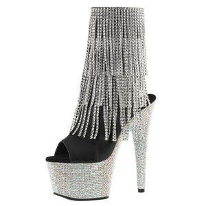 Chaussures à talons hauts sexy de 15 cm pour femme, style boîte de nuit, à franges, bout ouvert, pour pole dance, avec strass et lacets, en ABS - Product Image 4