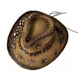 Wholesale Cheap Men Western <b>Hat</b> <b>Bands</b> Distressed Straw Cowboy <b>Hat</b> - Product Image 4