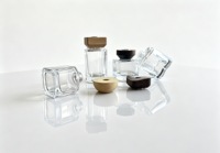 Vase à parfum vide en verre épais moderne, carré, avec décalcomanie givrée, capacité personnalisable, pour décoration d'intérieur - Meilleures ventes