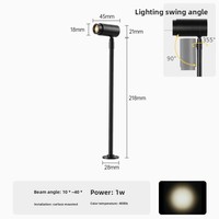 Lampe de table LED réglable avec zoom pour vitrine de bijoux, présentoir de calligraphie et peinture, projecteur sur pied noir