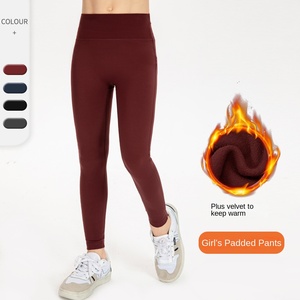 Pantaloni Sportivi in Broccato per Ragazze, <span class=keywords><strong>Leggings</strong></span> Invernali Caldi per Bambini, Pantaloni Aderenti da Corsa e Fitness con Controllo Pancia - Product Image 4