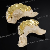 Grillz dentaire personnalisé en argent avec moissanite VVS 10K 14K 18K, micro-incrustation taille brillant, style Hip Hop, certifié par un tiers, pour hommes Yaxi