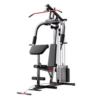 Máquina Smith Comercial Multifuncional de Una Estación para Entrenamiento de Fuerza, Rack Ajustable con Poleas y Cable Crossover para Uso Doméstico