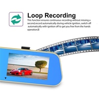 Junsun — caméra de recul pour voiture, 1080P Full HD, enregistreur vidéo numérique de conduite, à double objectif, 4.3 pouces