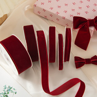 Rubans de Noël en velours rouge bordeaux de qualité supérieure pour décorations de sapin, couronnes, emballages cadeaux, ornements de fête, vente en gros, 6-9m, durables