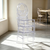 Chaise en acrylique transparente en gros, personnalisable, empilable, pour mariage, événement, banquet, fête, salle à manger
