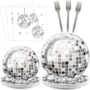 DAMADI - Paquete de 10 Bolas de Discoteca Plateadas al por Mayor - Bola Brillante Giratoria para Decoración de Fiestas, Bodas, Clubes y Escenarios - Product Image 1