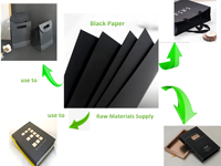 Carton noir 80-400 g/m² anti-ondulation recyclable, format personnalisé pour impression offset, boîtes à bijoux, étiquettes suspendues, emballages cadeaux