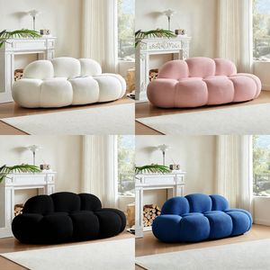 Upholstered Cloud Teddy Living Room Sofa Compressed Sofas in a Box No Assembly Required Lounge Sofa <strong>Couch</strong> with Curved Design - Product Image 3