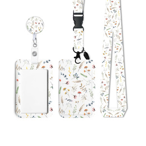 Wholesale flower and leaf badge clips with detachable lanyards, retractable badge rolls, <b>ID</b> card lanyards - Product Image 1