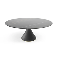 Table à manger ronde moderne de luxe pour 6 personnes, plateau en bois laqué ou en marbre, pour la maison et l'hôtel