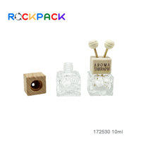 Flacons de parfum vides de 10 ml en forme de rectangle avec bouchon en bois pour diffuseur d'air suspendu en voiture