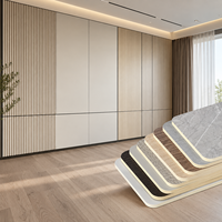 Panneaux muraux en PVC personnalisés avec charbon de bambou, finition marbre décorative, revêtement mural imperméable pour résidentiel et commercial