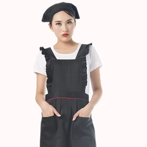 Grembiule da donna retrò e grazioso, in tela, per cucina, moda, cucinare, con logo personalizzabile, uniforme da chef, da cameriera per cucina e <span class=keywords><strong>bar</strong></span> - Product Image 3