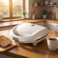 Machine à hot-dogs automatique avec revêtement antiadhésif, rangement vertical, gaufrier électrique, appareil de cuisine, thermostat réglable