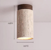Plafonnier LED en travertin Wabi Sabi pour couloir, salle à manger, bureau à domicile, restaurant, lampe en pierre jaune