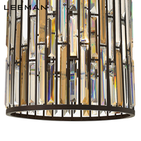 Lustre cylindrique en cristal de luxe pour salon de villa, lampe suspendue LED E12 dorée, hauteur réglable, intensité variable, pour maison, hôtel, bar