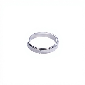 Luxeshine Platinum Rotating Ring Mirror Surface CNC Engraved Fine Band Custom Design for Men and Women - Product Image 3