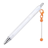 Nouveau stylo DIY en papier pour ornement suspendu à perler, stylo en plastique créatif à corps transparent blanc, breloques, stylos porte-clés