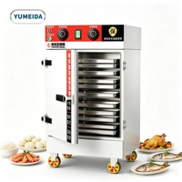 Vaporera Inteligente Moderna para Alimentos con 4, 6, 8, 10 o 12 Bandejas, Apagado Automático y Gabinete de Control para Restaurantes de Comida Rápida
