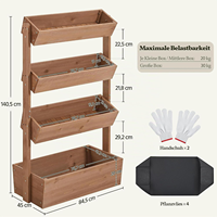 Jardinière carrée écologique simple à 4 niveaux en bois de sapin pour plantes verticales