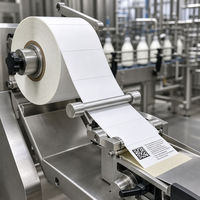 Étiquettes autocollantes en rouleau en PP blanc pour code-barres matriciel variable (VDM) Russie, 30 x 20 mm, adhésif permanent, mandrin de 40 mm, pour emballage laitier