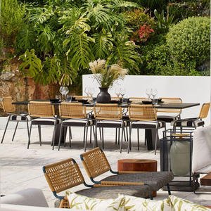 Ensemble de meubles de patio extérieur, structure en alliage d'aluminium, design contemporain imperméable, pour usage commercial - Product Image 1