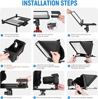 NEEWER X12 Téléprompteur en alliage d'aluminium de 14 pouces pour iPad Tablet Smartphone DSLR Cameras avec télécommande, étui de transport, APP