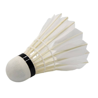 Volant de badminton hybride en plumes d'oie blanches lavées noires N°10, vol stable, 2 couches de liège composite, OEM/ODM, usine