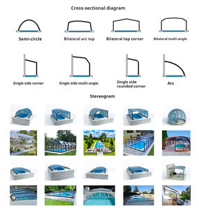 Vente d'usine Couverture <span class=keywords><strong>de</strong></span> piscine rétractable <span class=keywords><strong>en</strong></span> verre trempé contemporain Haute transmission <span class=keywords><strong>de</strong></span> la lumière Installation facile Transparente - Product Image 3
