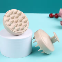 Brosse de massage ionique pour cuir chevelu en paille de blé avec picots pour le gommage du cuir chevelu et la croissance des cheveux