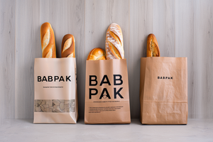 Babpak White Paper <b>Bread</b> <b>Bag</b> Custom Logo Drawstring Recyclable Packaging Food Carrier <b>Bag</b> with Offset Printing for Bakery - Product Image 4