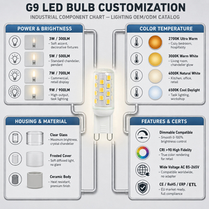 หลอดไฟ LED G9 ปรับความสว่างได้ 2.5W 200-230LM 110-130V AC ได้รับการรับรอง ETL ขนาดกะทัดรัด ไม่มีการกระพริบ ประหยัดพลังงาน AC 120V ใช้งานได้นาน 15000 ชั่วโมง - Product Image 6