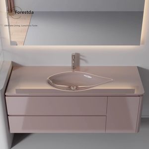 <span class=keywords><strong>Lavabo</strong></span> en verre trempé cristal rose en forme de larme, minimaliste, <span class=keywords><strong>pour</strong></span> comptoir, sur mesure. - Product Image 2