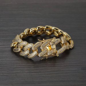 20Mm <b>Cuban</b> <b>Chain</b> Bracelet, Heavy Industry Copper Inlaid With Zirconium <b>Cuban</b> <b>Chain</b> Men Tanjing Fashion Lijing Necklace - Product Image 5