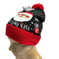 Gorro Navideño Divertido de Punto Rojo con Estampado Personalizado, con Luces LED 2026, Gorro Festivo Unisex para Adultos