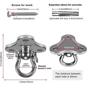 <span class=keywords><strong>Kit</strong></span> <span class=keywords><strong>de</strong></span> suspension robuste en acier inoxydable <span class=keywords><strong>pour</strong></span> <span class=keywords><strong>hamac</strong></span>, balançoire, sac <span class=keywords><strong>de</strong></span> frappe et yoga, avec crochet <span class=keywords><strong>de</strong></span> plafond - Product Image 4