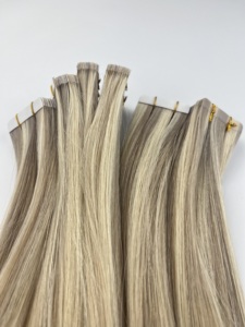 Extensiones de Cabello Humano Brasileño de Doble Cara, Liso y Sedoso, con Aspecto Natural, 100% de Alta Calidad, con Cinta Adhesiva Ombre - Product Image 3