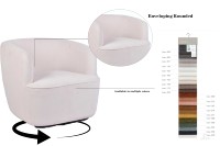 Fauteuil pivotant 360° CARLFORD, décoration de table basse, fauteuil de loisirs en tissu pour la maison ou l'hôtel, pour le salon, la chambre à coucher