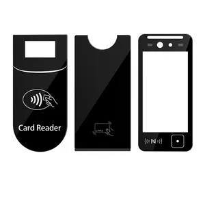 Custom Logo Pattern Black Silk Screen Printed Glass IC ID Card Reader Tempered Glass Panel