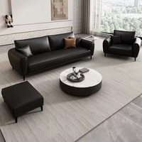 Ensemble de canapés de bureau modernes en cuir de luxe de haute qualité pour le bureau à domicile et le salon