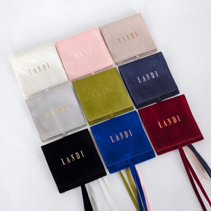 Custom Bolsa De Terciopelo Para Joyas Pouch Royal Blue Pink <b>White</b> Suede Pouch Jewelry Packaging Bag Velvet Pouch With Tie - Product Image 1