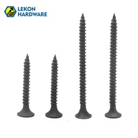 Vis autoperceuses Lekon métriques à tête trompette, pointe acérée, pour plaques de plâtre, filetage fin et grossier, finition phosphate noire, fourniture