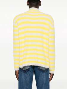 Personnalisez le pull en mohair décontracté à fermeture éclair de haute qualité pour hommes avec un pull rayé à la mode et un pull pour hommes - Product Image 4